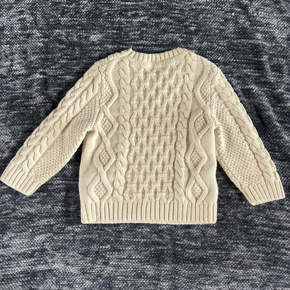 Hanna Andersson Cream Cable Knit Sweater - Picture 2 of 4